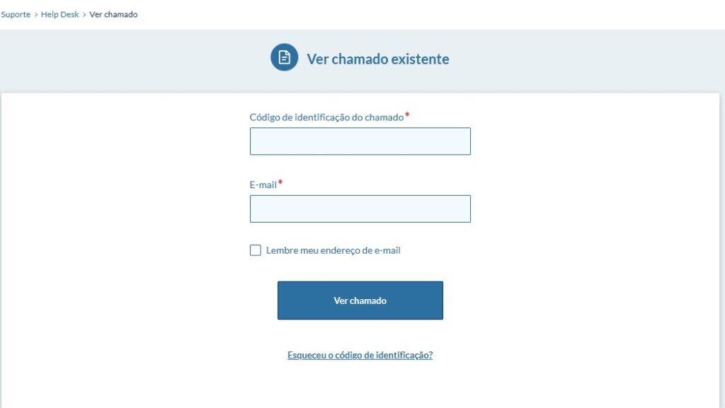 Ver chamado existente